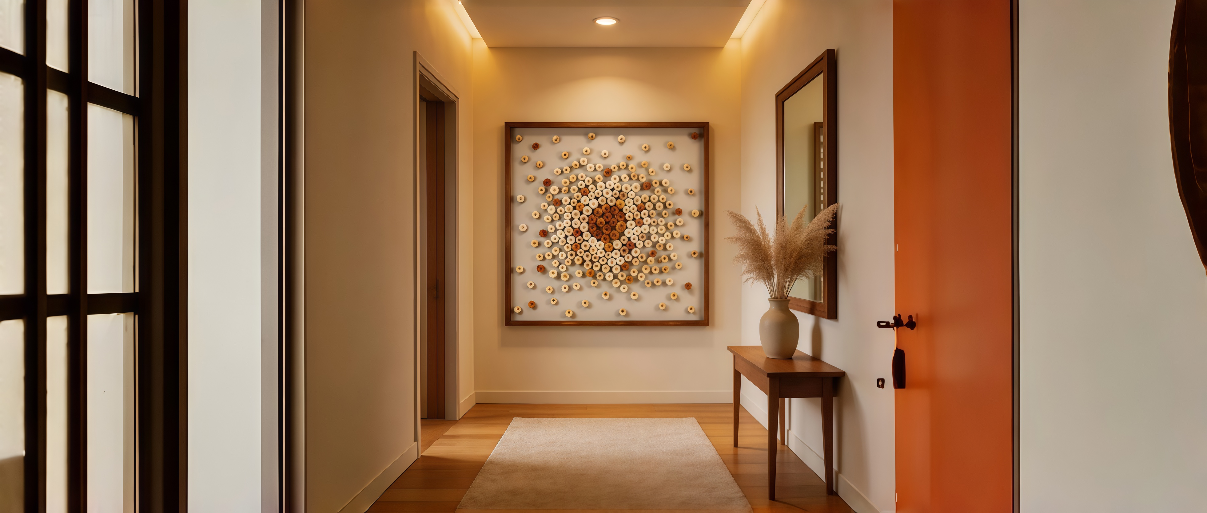 Wood Slice Wall Art: 3D Wooden Wall Sculpture in Natural Tones