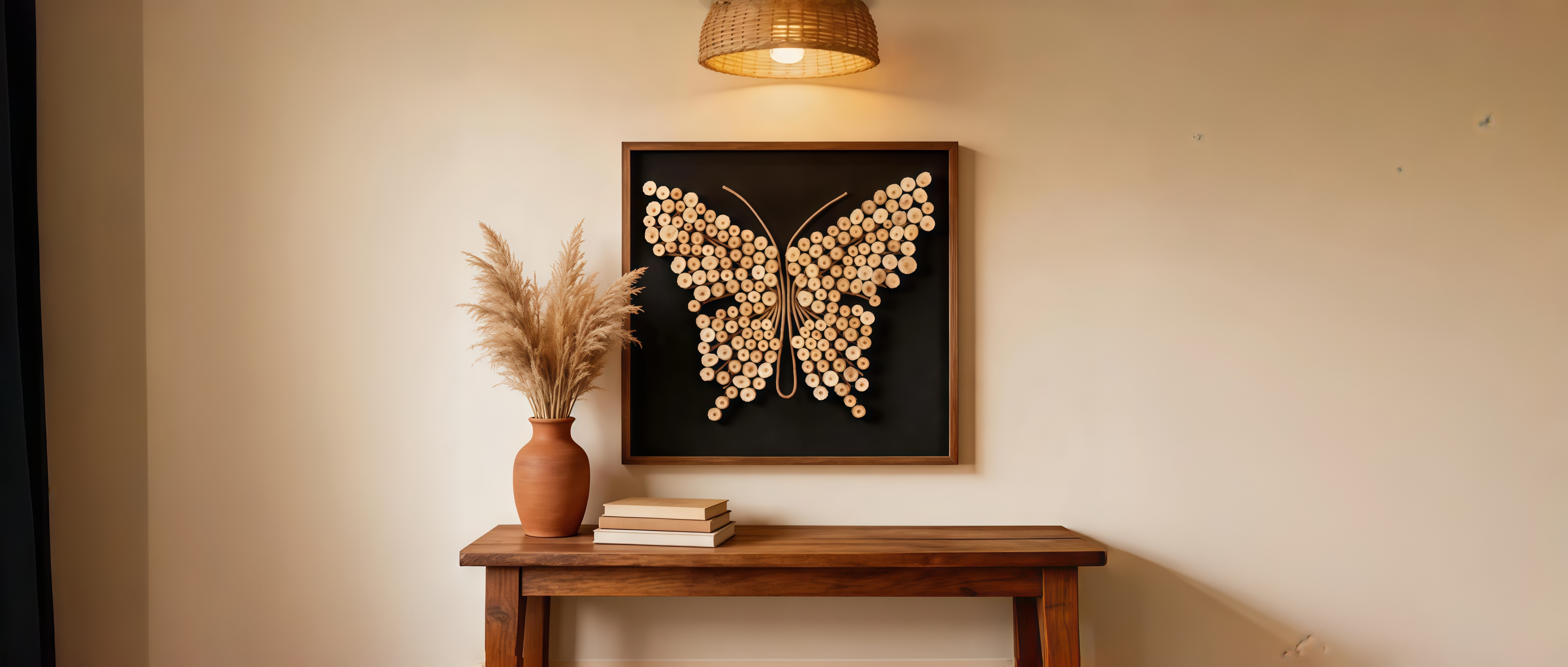 Wood Butterfly Wall Art: Handmade 3D Wooden Butterfly on Black