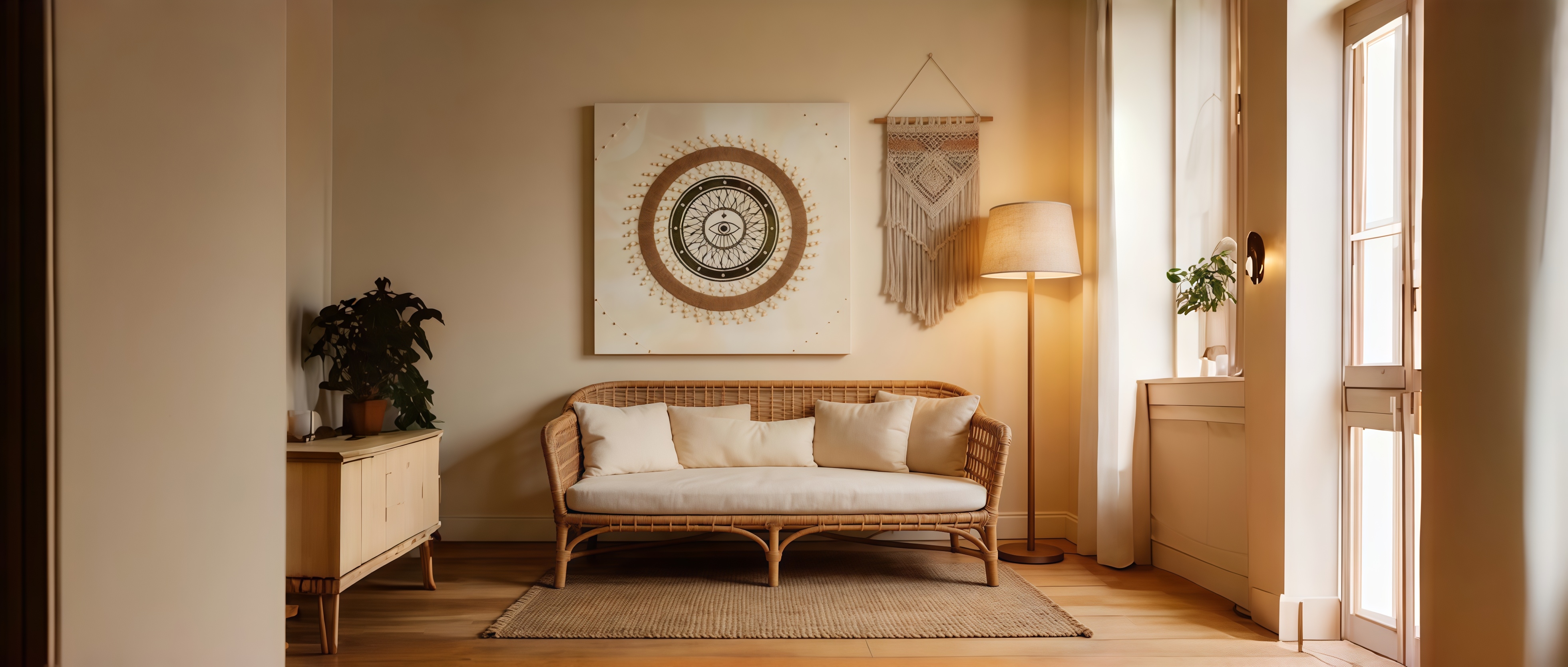 3D Embossed Evil Eye Mandala Wall Art — Boho Textured Decor for Living Room & Bedroom