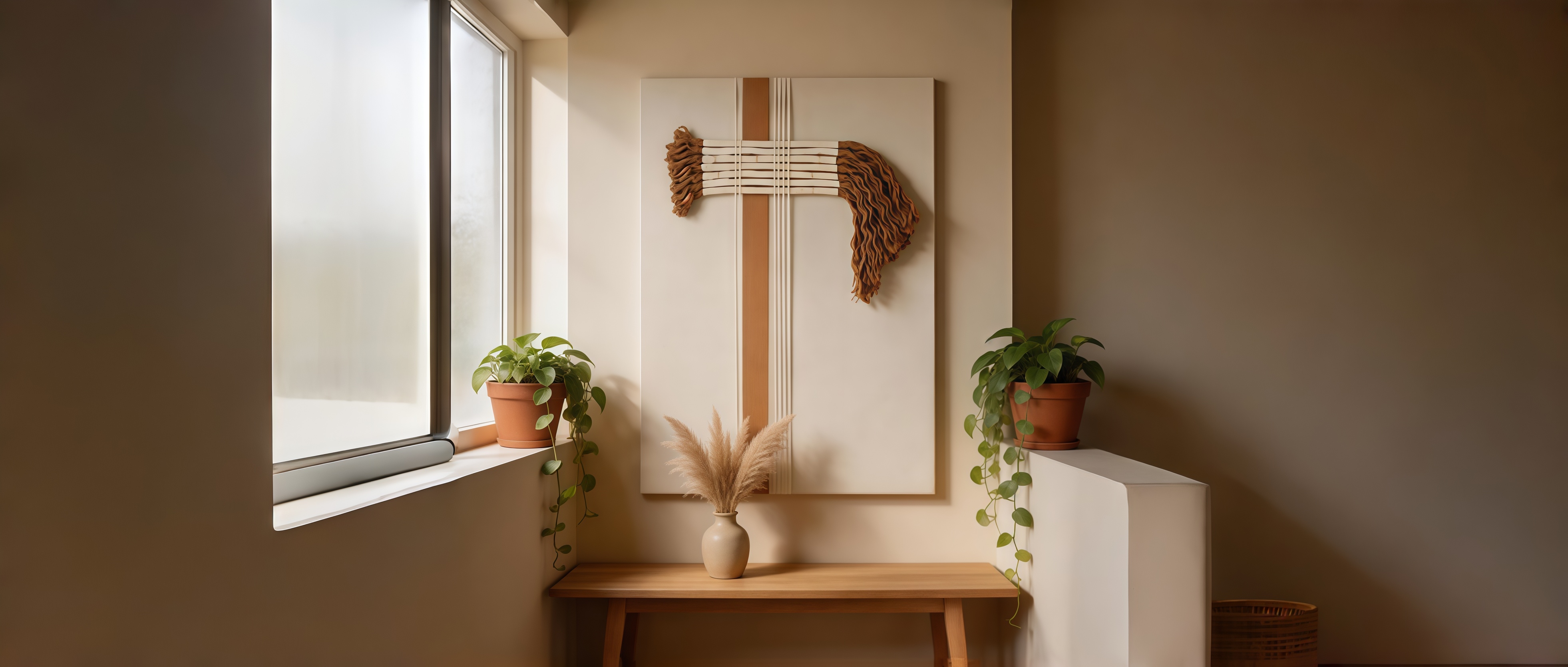 Woven Textured 3D Wall Art｜New Wabi‑Sabi Vertical Wall Decor