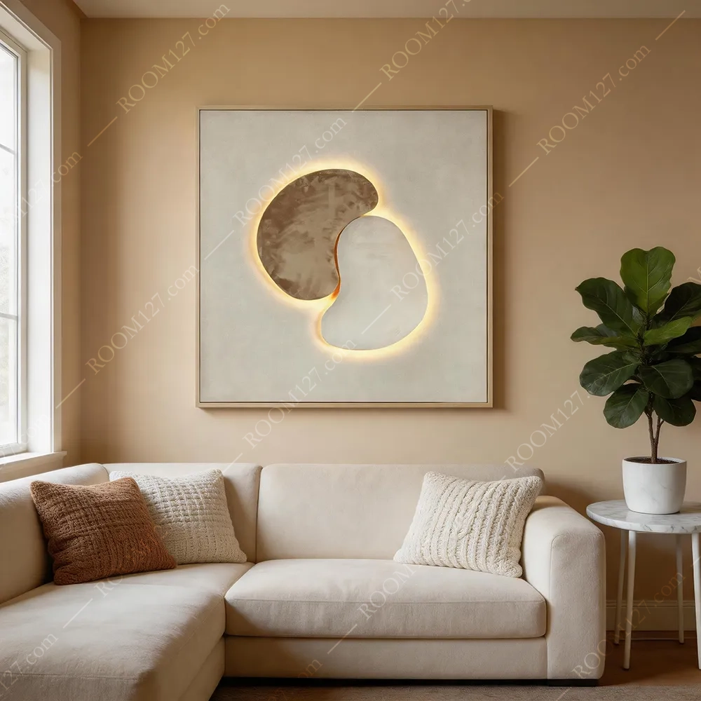 Modern minimalist physical craft three-dimensional LED decorative paintings are suitable for hotels and living rooms