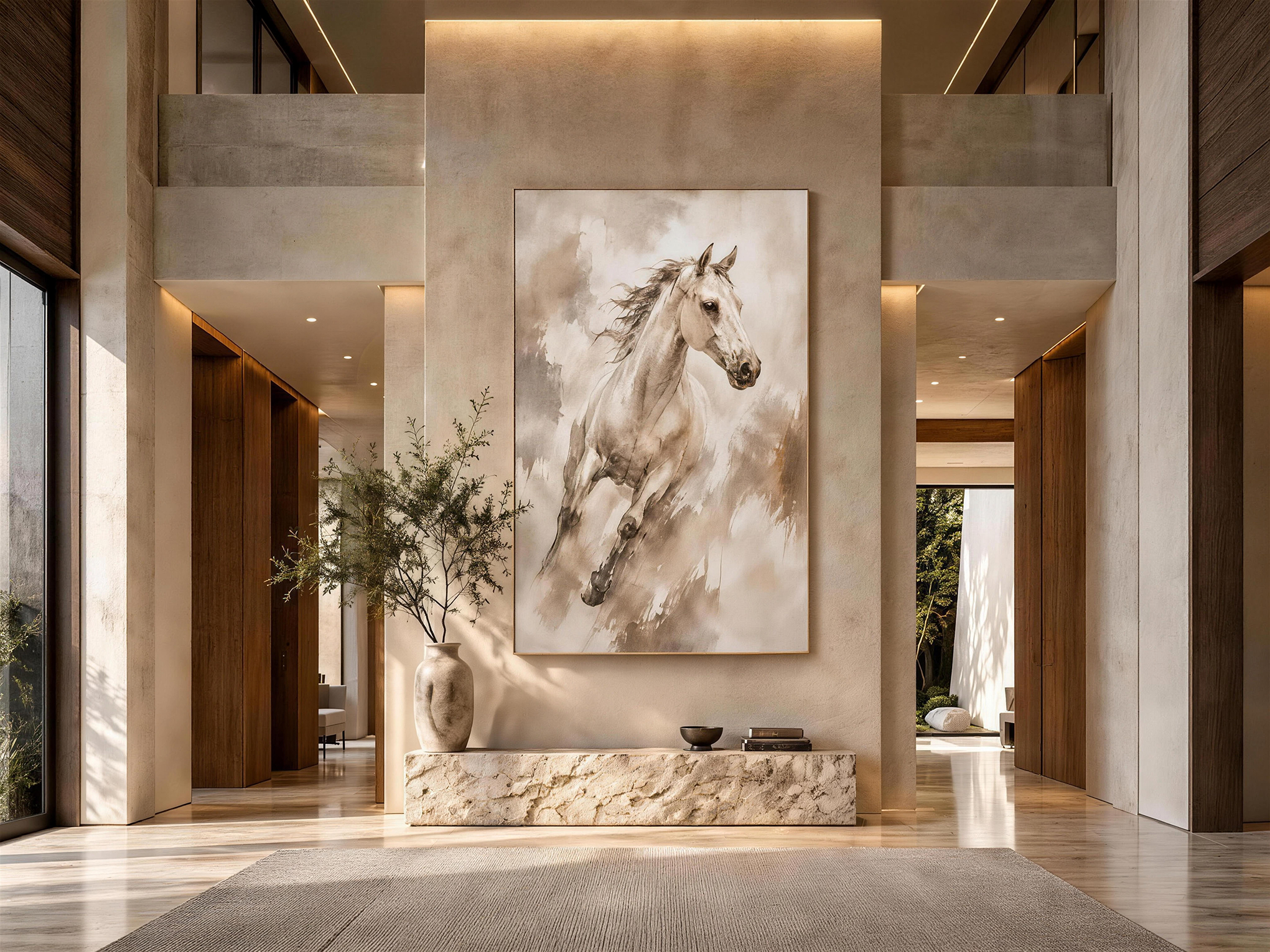 Luxury Home Entrance | 3D Carved Art Elevates Entry Space