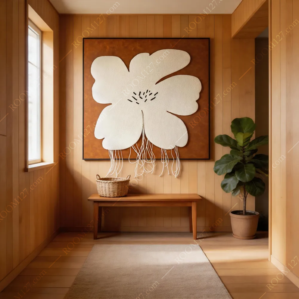 Modern light luxury three-dimensional floral rope woven physical decorative paintings are suitable for hotels and living rooms