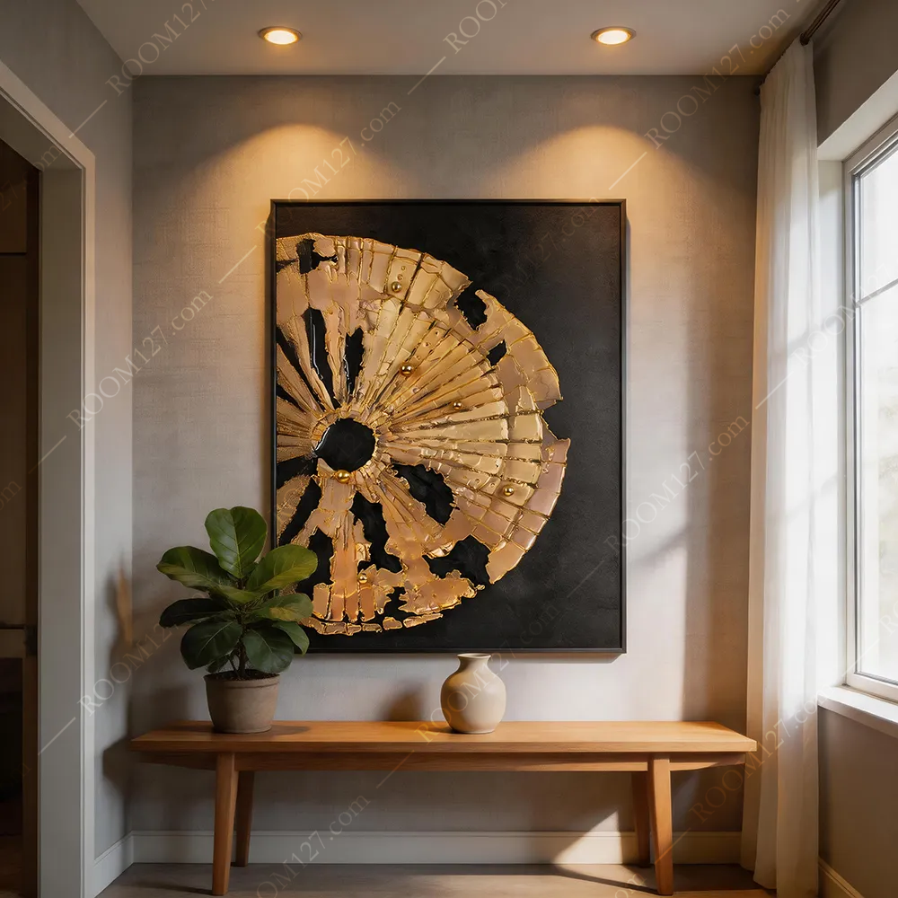 Natural wood scroll staggered aggregation notched ring-shaped wabi-sabi style three-dimensional physical decorative painting is suitable for hotels and bedrooms