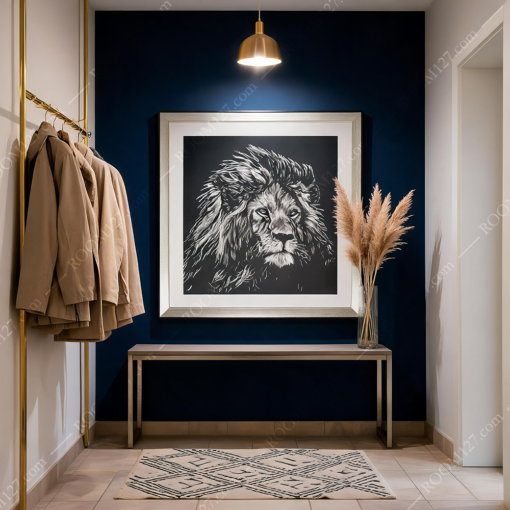 Modern style embroidered art decorative painting for Lion King Hotel & Study