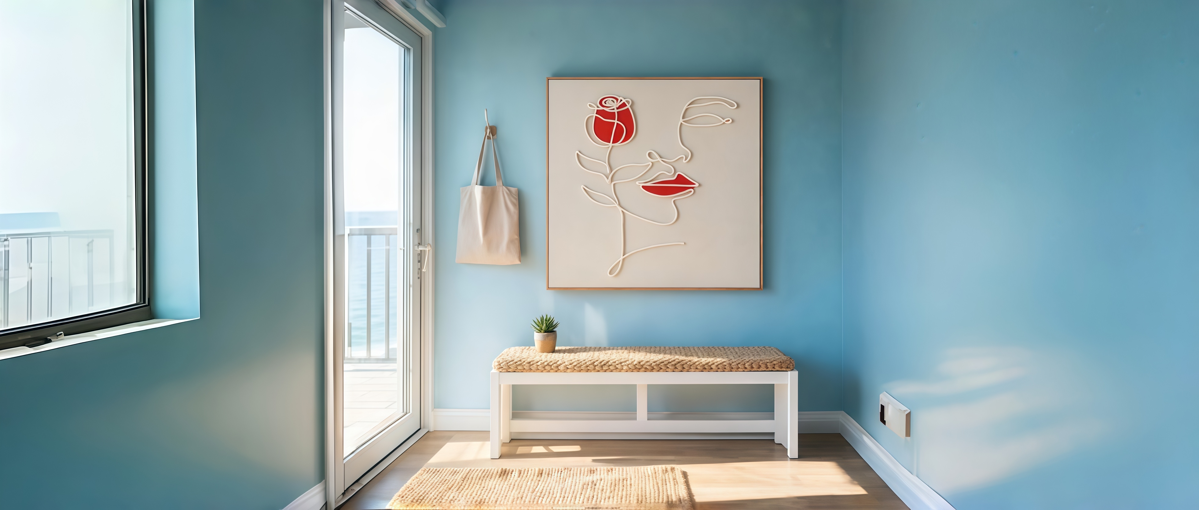 3D Cotton Rope Rose Wall Art — Handmade Textured Decor for Modern Interiors