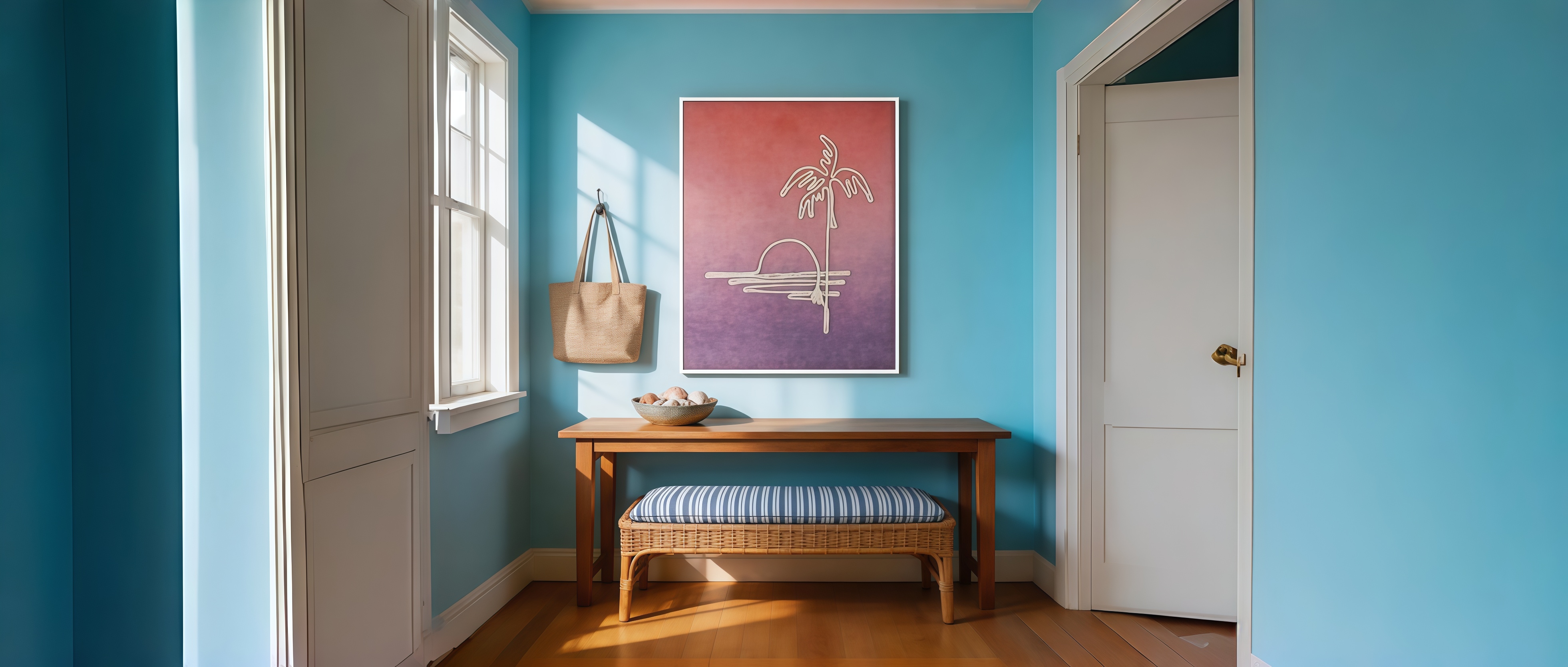 Tropical Rope‑Textured Wall Art, Bring Sunset Beach Vibe Into Your Home