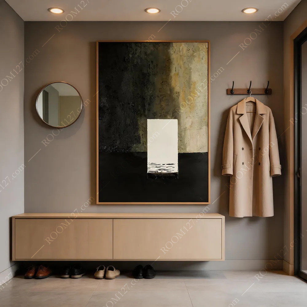 Modern minimalist hand-painted thick-coated abstract decorative paintings are suitable for hotels and study rooms